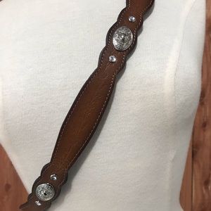 L/XL brown leather western style belt
